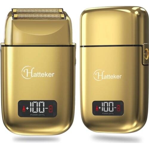 HATTEKER powerful metal housing electric shaver hair rechargeable bald shaving machine for men beard electric razor