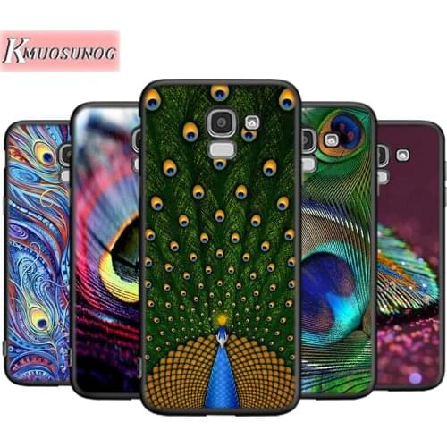 Peacock Feather For Samsung Galaxy J8 J7 J6 J5 J4 J3 J2 Core Duo Prime Plus Star 2016 2017 2018 Soft Phone Case