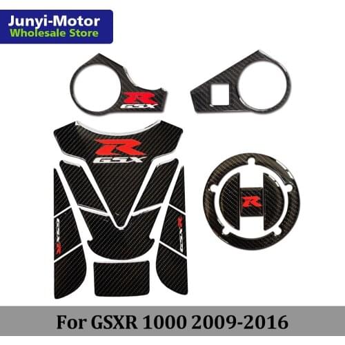 Tank Pad Cover Cap Triple Clamp Sticker For Suzuki GSXR GSX-R 1000 2009-2016 K9 K10 L1 L2 L3 L4 L5 L6 3D Motorcycle Racing Decal