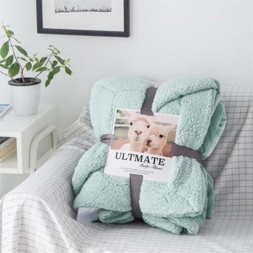 1.5*2m 1.8*2m 2*2.3cm Faux Lamb Wool Blanket Solid Coloiur Thick Warm Flannel Couch Bed Textile Sleeping Blanket Gifts 1.5-2.5kg