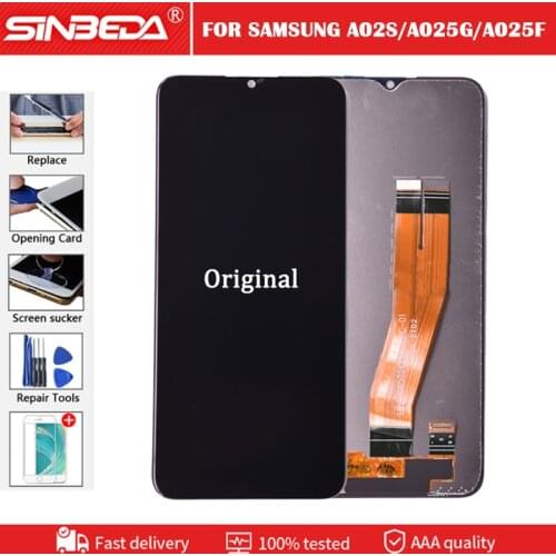 Original 6.5 inch LCD For Samsung Galaxy A02s A025G LCD With Frame Touch Screen Digitizer LCD For on Samsung SM-A025F Display