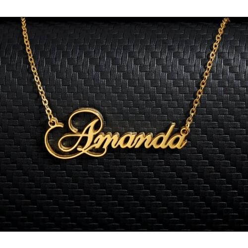 Personalized Name Crown Necklace Stainless Steel Charm Custom Name Jewelry Any Name Lots Of Font Style To Choose For Girls Kids