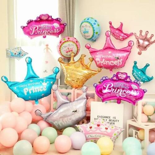 Queen Crown Aluminum Film Balloon Baby Birthday Bar Anniversary of The Party Balon Decorations