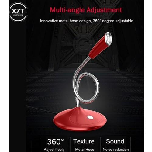 Popu Pine Adjustable USB Laptop Microphone Mini Studio Speech Microphone Stand Mic With Holder for Desktop PC High Quality