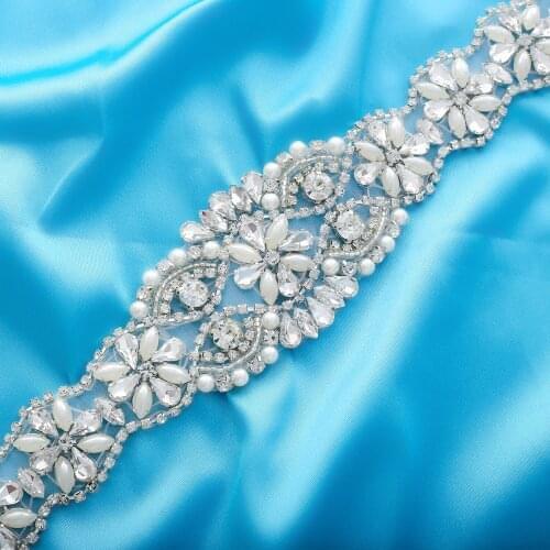 DIY Applique Bridal Patch For Wedding Dresses Belt Garment Hand Sew On Crystal Stone Rhinestone Sash Accessory Wholesale S130