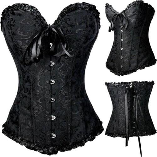 Sexy Women Lace Up Corset Bustier Top Corset Boned Waist Trainer Body Shaping And Slimming Clothing Plus Size XS-6XL Underwear