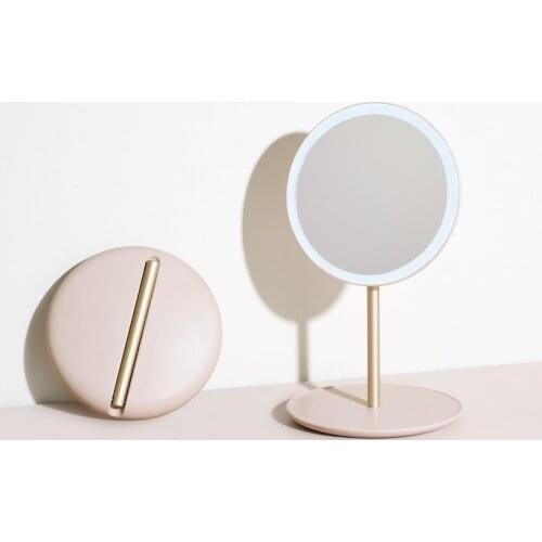 1pc Folding Travel LED Mirror with Light Portable Long Time Use Constant Brightness Compact Vanity Mirror Business MakeUp Tool