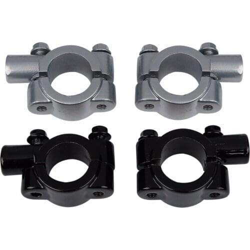 Universal 10mm Mirrors Clamp On Mount Adapter For 7/8" 22mm Motocycle Handlebar Silver Black ATV UTV