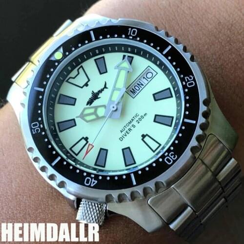 Heimdallr Vintage Abalone Mens Diving Watch Sapphire 200M Water Resistance Japan NH36A Automatic Movement Luminous Males Watch