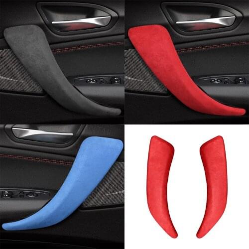 Suede Door Armrest Gate Handle Panel Trim Cover Decal for BMW F20 F21 F22 F23 2012-2019 1Series Car Interior Accessories