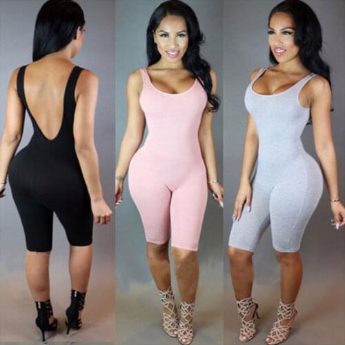 2019 Rompers Womens Jumpsuit Overalls Bodysuit Combinaison Femme Sexy Skinny Sleeveless Backless Bodycon Jumpsuit Women Playsuit