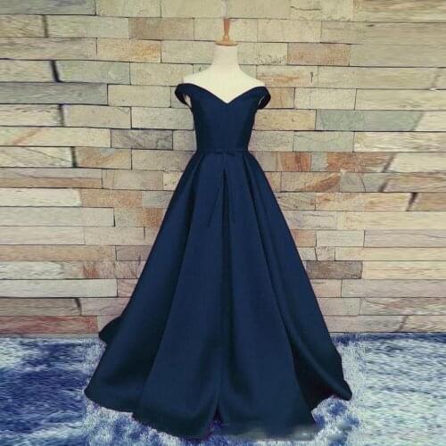 Vestidos de gala largos de noche Navy Blue Evening Dresses Long Party Gowns 2019 abiye gece elbisesi abendkleider Formal Dress