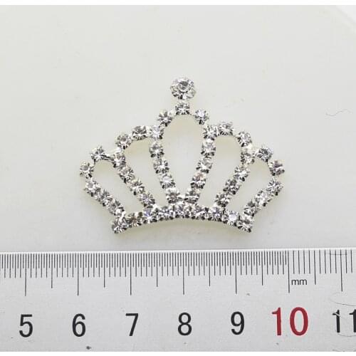 ZMASEY 10Pcs/Lot Rhinestones Crown Buttons 30*40MM Wedding Decoration Butterfly Accessories Ribbon Hair Girl Supplies Crystal