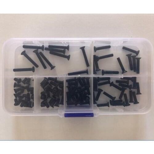 100PCS Torx Screw Flat head Bolts Machine Screws (M3) Black 6-20mm Length Sets Assortment