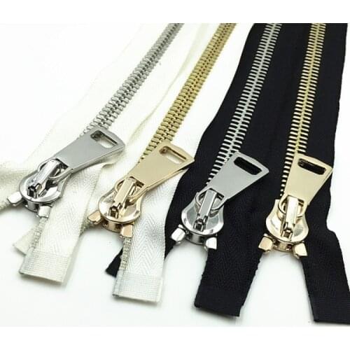 12# big metal zipper for sewing accessories 1 piece 70cm 85cm 100cm man coat jacket zipper repair garment zip black white
