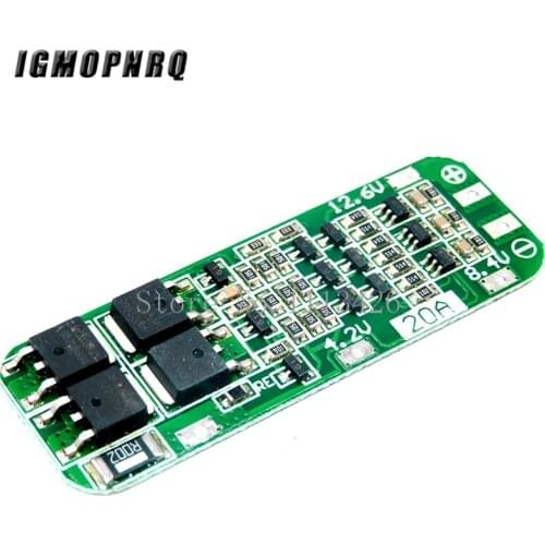 3S 20A Li-ion Lithium Battery 18650 Charger PCB BMS Protection Board For Drill Motor 12.6V Lipo Cell Module 64x20x3.4mm