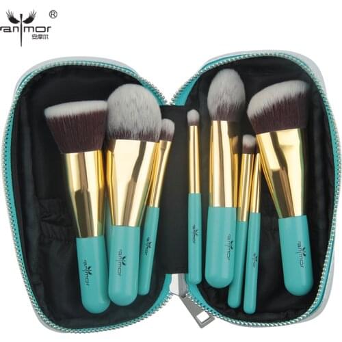 Anmor 9PCS Makeup Brushes Professional Make up Brush Set Portable Bag Foundation Eyeshadow Cosmetic Tools pinceaux maquillage