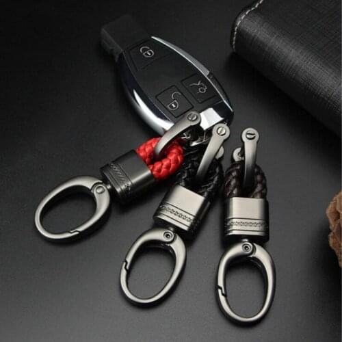 Car Key Holder Key Rings Key Chain Hand Woven Horseshoe Buckle Keychain Car Keyring Gift Creative Auto Accessories