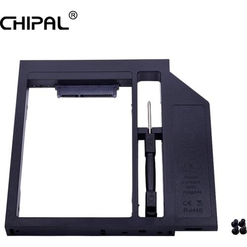 CHIPAL 10pcs Plastic SATA 3.0 2nd HDD Caddy 12.7mm for 2.5 Inch Hard Disk Driver SSD Enclosure for Notebook CD-ROM DVD-ROM