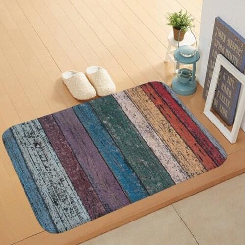 Wood Stripe Pattern Living Room Rug Kitchen Mat Home Entrance Doormat Bedroom Carpet Balcony Bath Anti-Slip Floor Mat Alfombra