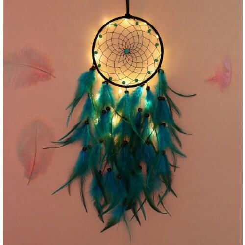 Blue Feathers Dream Catcher Beautiful Handmade Macrame Dream Catcher for Wall Hanging Decor SDF-SHIP