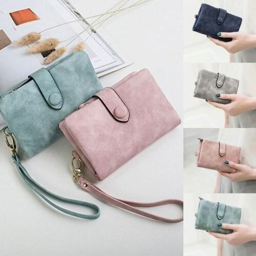 New Women Short Small Money Purse Wallet Ladies Leather Folding Coin Card Holder Envelope Clutch Wallet Coin Purse Card Holder