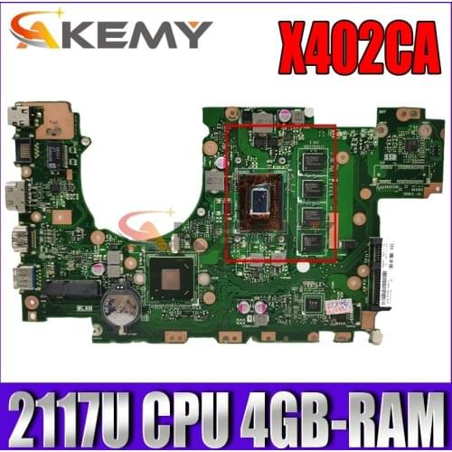 Akemy X402CA Laptop motherboard for ASUS X502CA X502C X402C original mainboard 4GB-RAM 2117U CPU