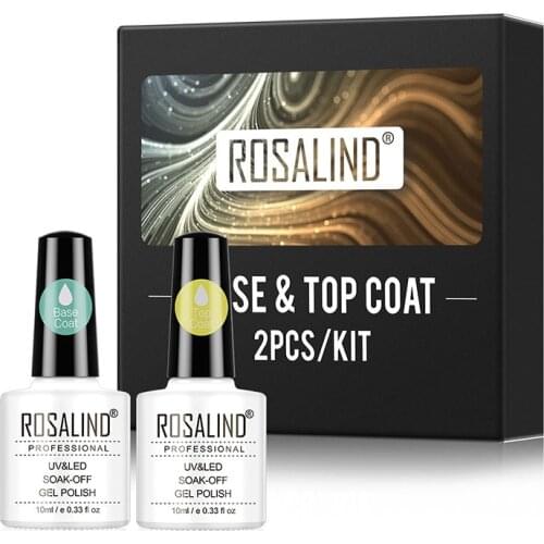 ROSALIND 2pcs/Set Base Top and Coat Nail Polish Peelable Nail Polish Non-Toxics Quick Dry Water Based Nail Gel Set