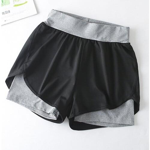 New Fitness Shorts Women Elastic Pants Sport Shorts Fitness Solid Patchwork Running Trousers Sportswear Fitness pants