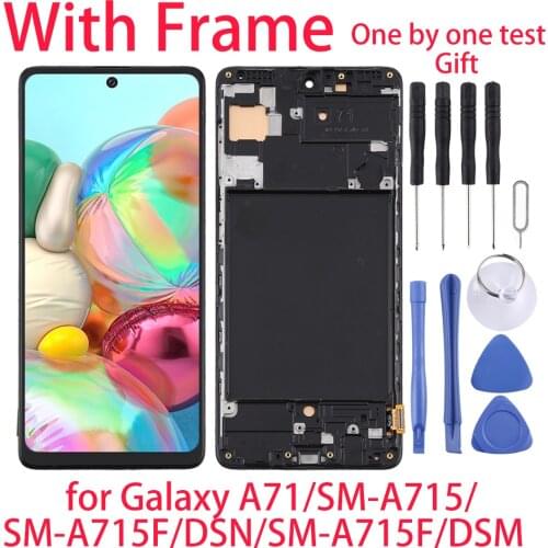 ORIGINAL A71 LCD For Galaxy A71/SM-A715F/DS,SM-A715F/DSN (Global);SM-A715F/DSM LCD Display&Frame Touch Screen Digitizer