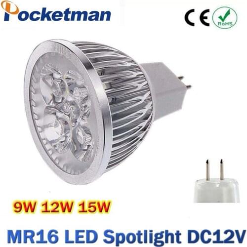 Pocketman 1pc High Power Dimmalbe GU5.3 MR16 9W 12W 15W LED Light GU5.3 LED Bulb LED Lamp 12V LED COB Spot Down Light Lamp Bulb