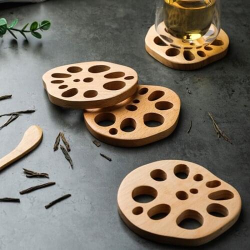 Solid Wood Mug Coaster Wooden Coffee Tea Cup Coasters Heat Insulation Mat Kitchen Placemat Bowl Pads Restaurant Bar Table Decor