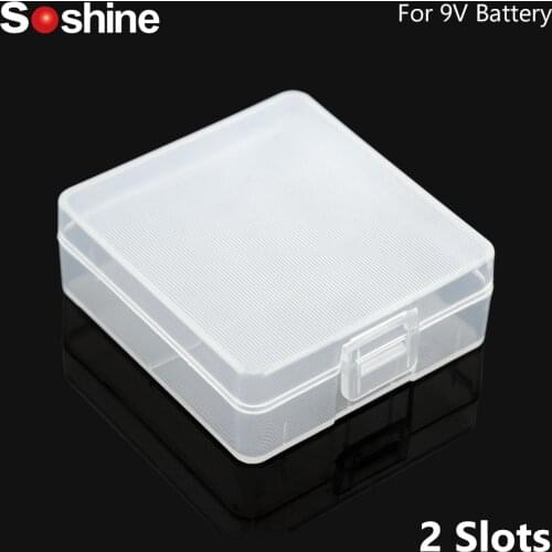 Portable 1 2 Slots ABS Hard Plastic 9V Battery Storage Box Case Holder For 1Pc 2pcs 6F22 Cell Batteries Container
