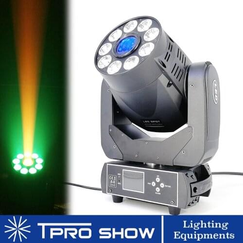 75W Moving Head Spot Lyre LED 9x12W RGBWA UV Gobo LED Wash 2in1 Projector Dmx 512 Stage Light Machine for Dj Disco Club Wedding