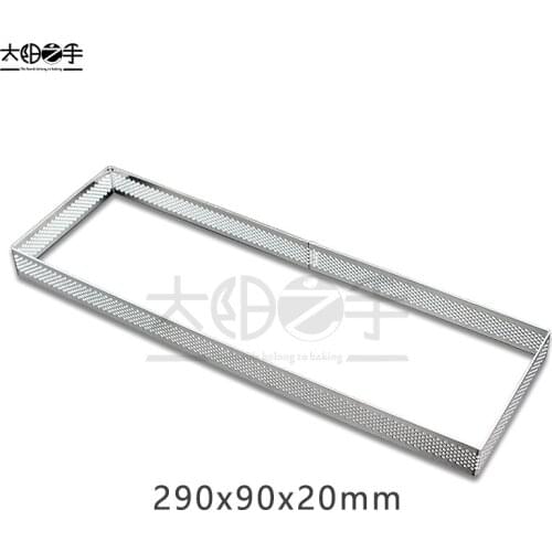 290x90x20mm Rectangular Perforated Tart Ring 304 Stainless Steel Tart Ring Tartlet Mold Make Rectangular Fruit Pie Egg Tart