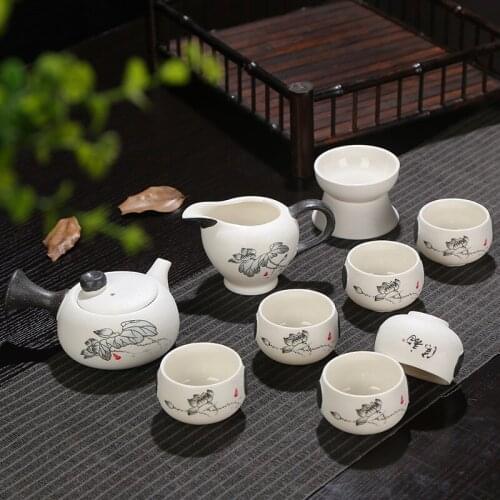 Factory direct sales of snowflake glaze tea sets special ceramic kung fu tea company activities gifts