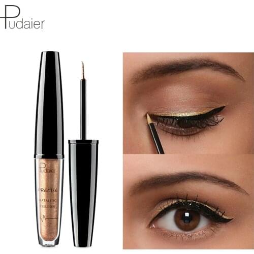 Pudaier 16 Colors Eye Liner Pencil Pen Cosmetics Beauty Waterproof Liquid Eyeliner Glitter Shimmer Pigment Highlighter Makeup