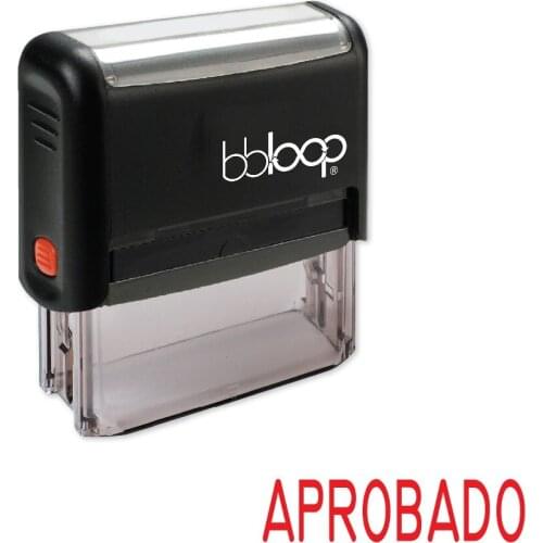 BBloop Spanish Language "APROBADO" Self-Inking Stamp, Rectangular, Laser Engraved, RED