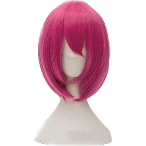 The Seven Deadly Sins Goats Sin of Lust Gowther Short Rose Red Heat Resistant Hair Cosplay Costume Wig + Free Wig Cap