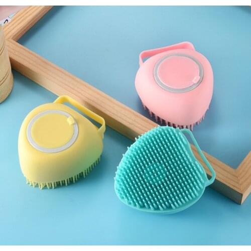 Pet Dog Shampoo Massager Brush Cat Massage Comb Grooming Scrubber Shower Brush for Bathing Hair Soft Clean Silicone Brushes