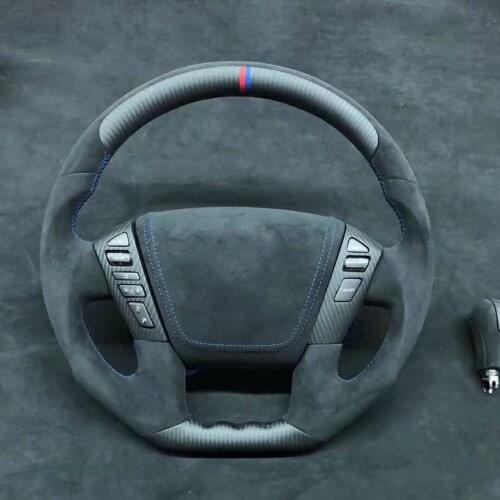 Cuatomized Carbon Fiber Sports Steering Wheel Alcantara Leather Compatible for Nissan Patrol 2018