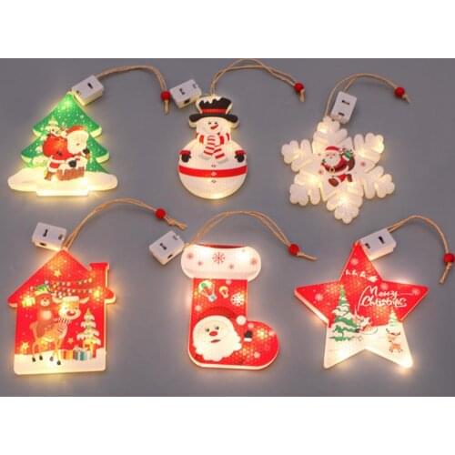 Light Ornament Exquisite Flashing Function PS Christmas Tree Hanging Decoration Xmas Snowflake lantern Christmas tree pendant