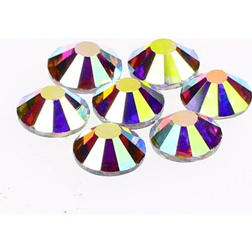 Glitter glass Rhinestones Strass Crystal AB Hot Fix rhinestone FlatBack Garment Nail Art Decorations for clothes needlework
