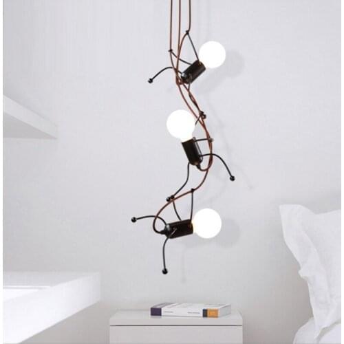Creative personality simple modern living room bedroom bedside Pendant Lights art villain corridorsboy room lighting study lamp