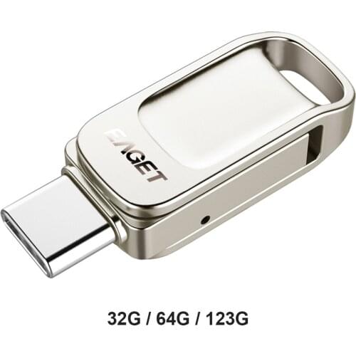 EAGET 32GB 64GB 128GB 3 in 1 USB Flash Drive USB 3.1 Type-C USB 3.0 OTG Pendrive Memory Storage Stick for Phone/Tablet