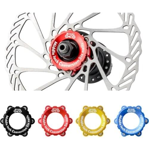Bike Center Lock To 6-hole Adapter Middle Lock Turn Six Nails Flower Drum Conversion Seat Brake Disc Center Lock For 6 Bolt