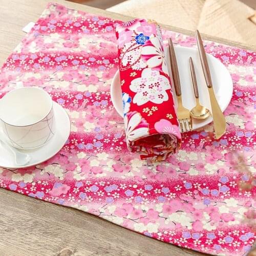 Japanese Table Napkin for Plates Sakura Placemat Dinner Cloth Handkerchief Wedding Birthday Decoration 30*40cm TJ1543