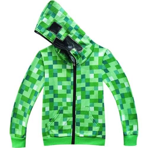 Boys Green Hoodie Sweatshirt Kids Halloween Anime Cosplay Costume Children Autumn Hooded T-shirt Jackets Girls Christmas Shirts