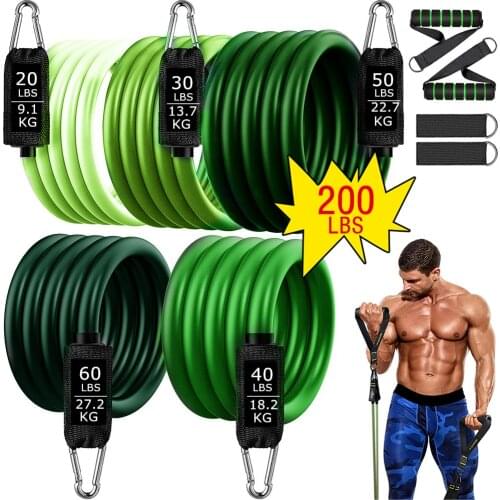 150/200/250lbs Resistance Bands Set Exercise Workout Bands Gym Training Fitness Sports Equipment for Home Bodybuilding Weight