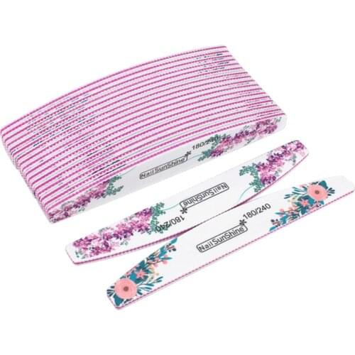 25Pcs Nail File Buffer 100/180 Trimmer Flower Sandpaper Professional Nail File Boat Sanding Buffer Pedicure Manicure Salon Tools